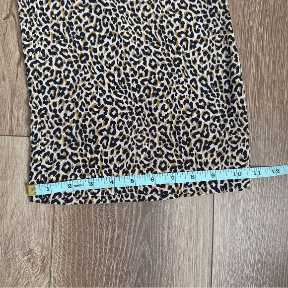 J. Crew 100% Silk Wide Leg Waist Tie Cropped Pant in Leopard Print Size 0 - Picture 9 of 11